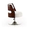 Manhattan Comfort Salon Adjustable Height Swivel Accent Chair in White and Polished Chrome, PK2 2-AC034-WH - alternate 4